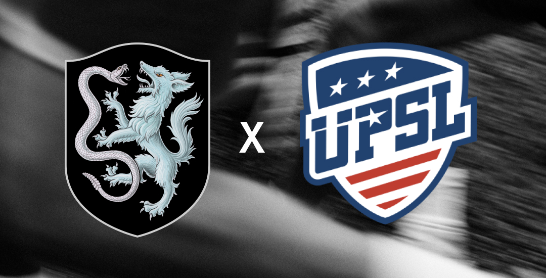 Graphic combining Atlético Dallas logo + UPSL logo