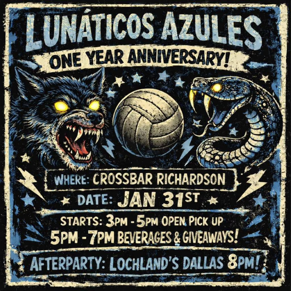 Lunaticos Azules One Year Anniversary. Jan 31 3PM - 7PM at Crossbar in Richardson