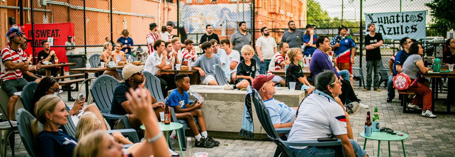 Fans enjoy watching their favorite match at The Den at Expo Park by Atletico Dallas