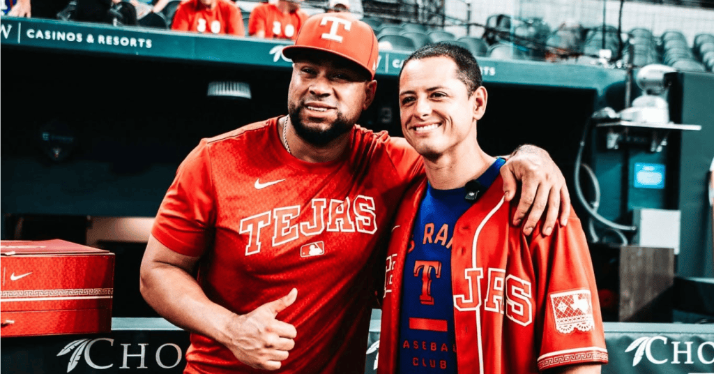 Javier “Chicharito” Hernández Throws First Pitch at Texas Rangers Game
